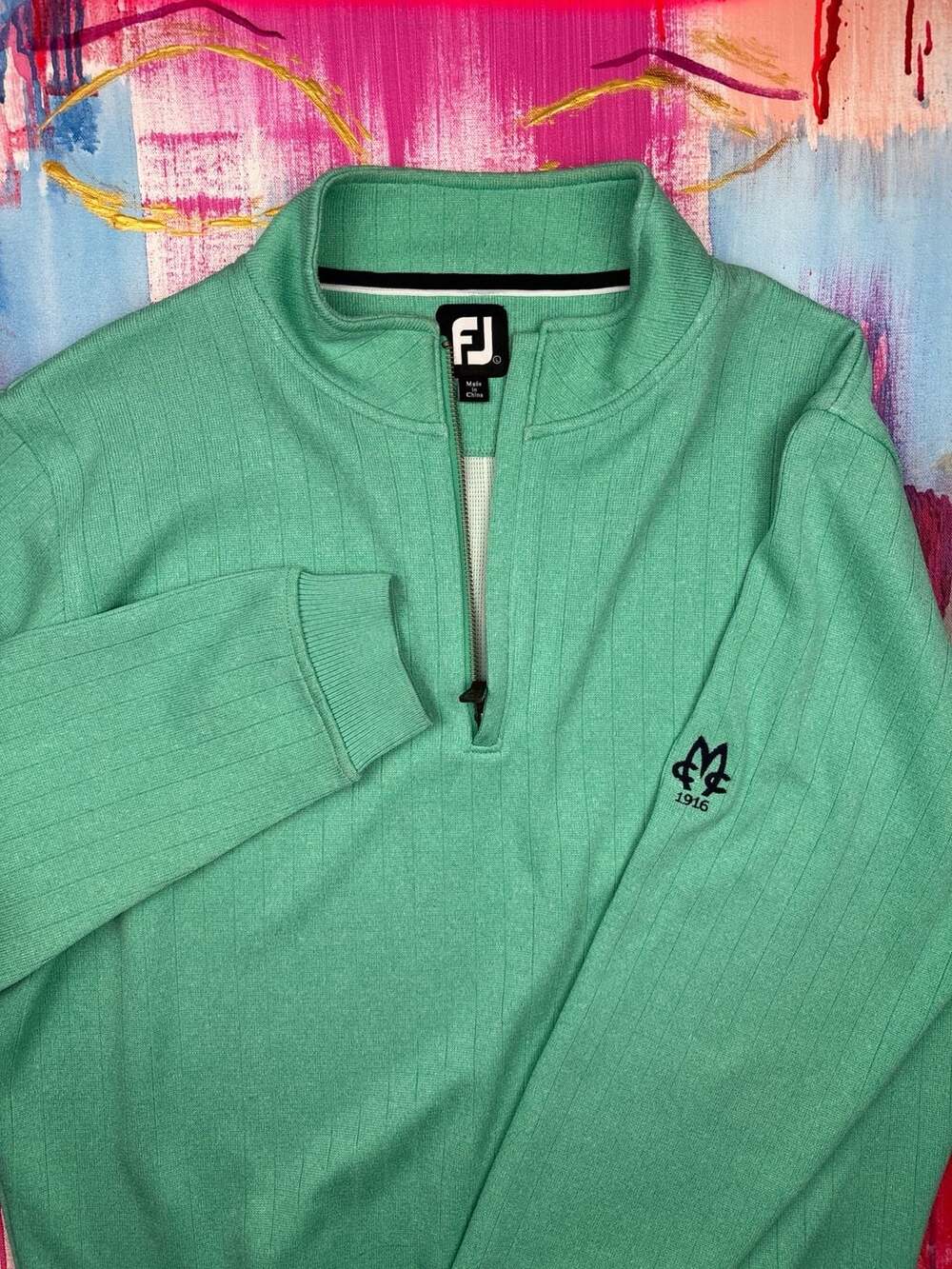 FootJoy Mid-Layer Performance 1/4 Zip Ribbed Golf Pullover